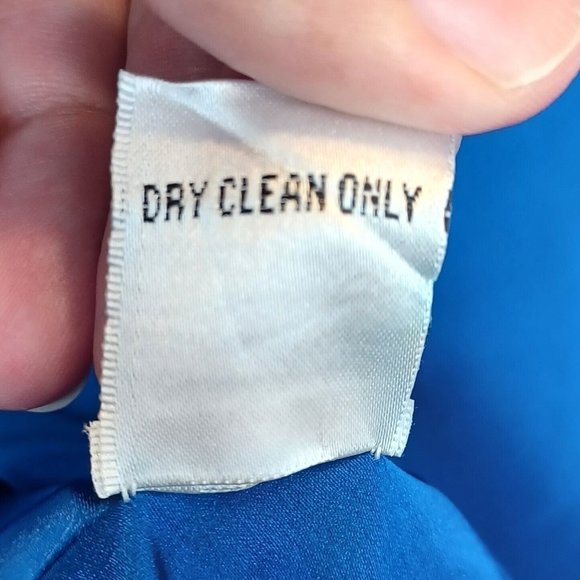 NICOLE MILLER 0 Blue One Shoulder Waterfall Sleeve Dress Lined Special Occasion - Picture 15 of 15